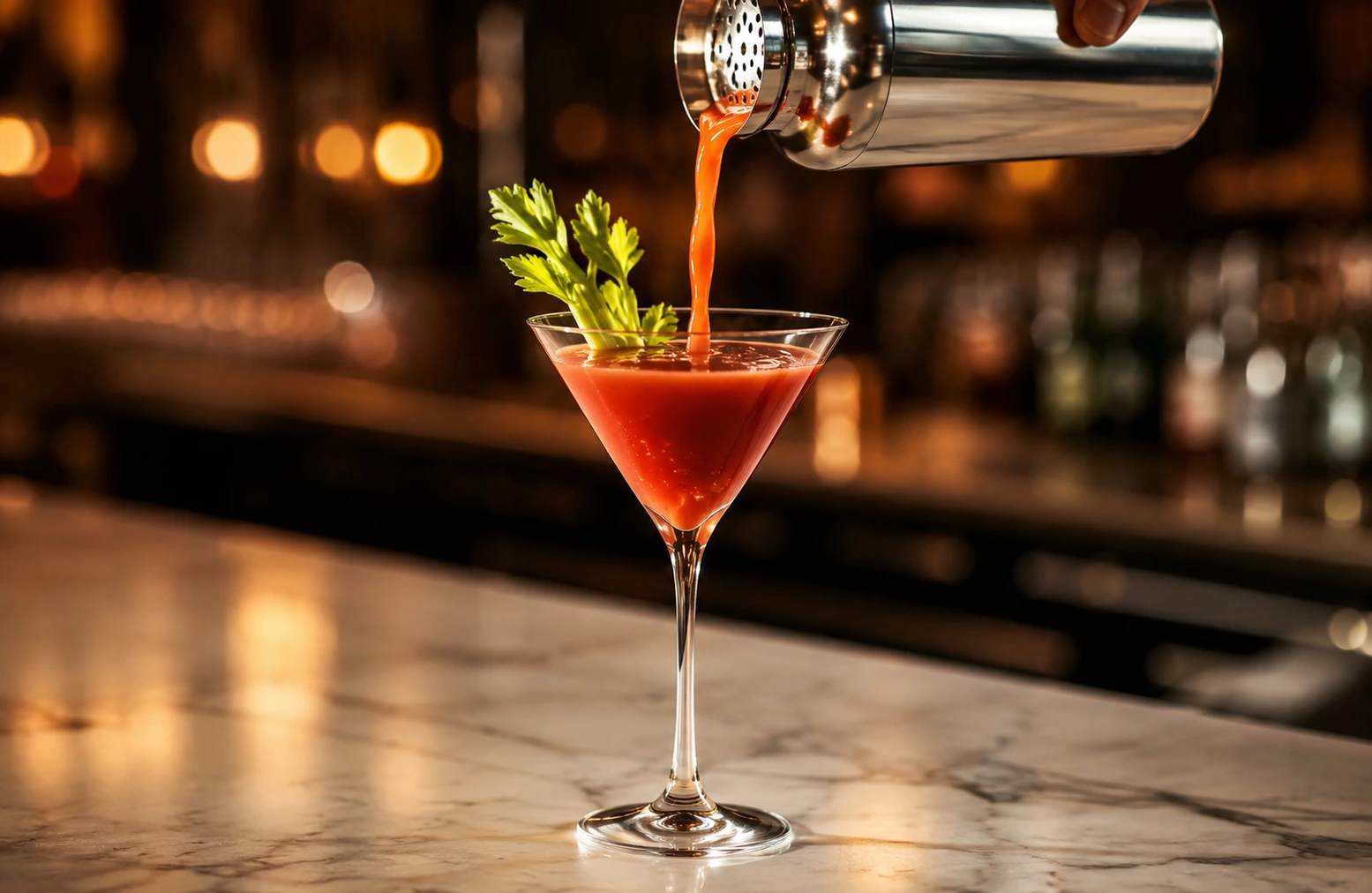 Geste précis de service au bar.