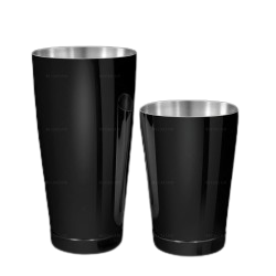 Shaker Boston Kenko Black - Timbale à cocktail gravée noire - La Maison du Barman