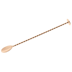 Cuillère de bar pilon Copper 28cm - Cuillère à mélange cuivrée avec embout plat - La Maison du Barman