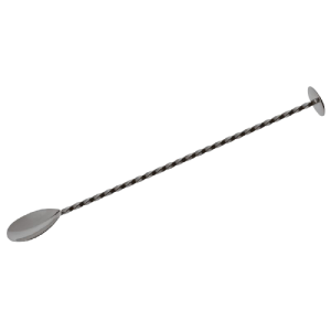 Cuillère de bar pilon Black 28cm - Cuillère à mélange noire avec embout plat - La Maison du Barman