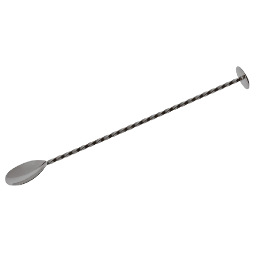 Cuillère de bar pilon Black 28cm - Cuillère à mélange noire avec embout plat - La Maison du Barman