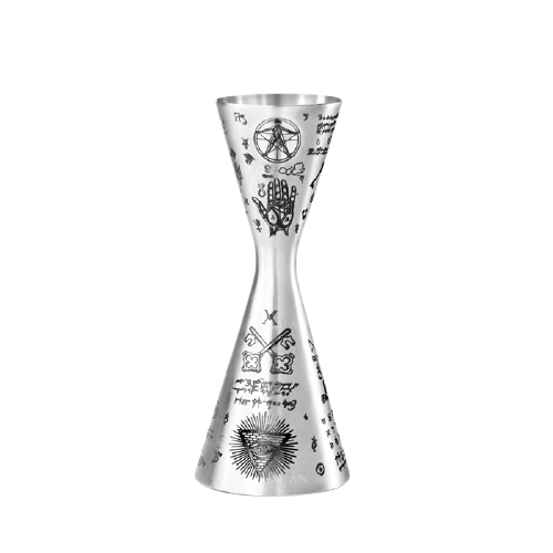 Doseur Afrodite Jigger Alchemy 30/60ml - Mesure à cocktail gravée édition alchemy - La Maison du Barman