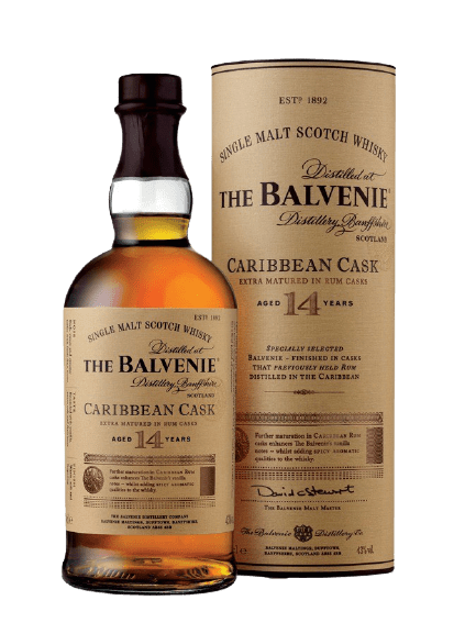 Whisky Balvenie 14 Ans Caribbean Cask 70cl - Bouteille de single malt écossais affiné en fûts de rhum - La Maison du Barman