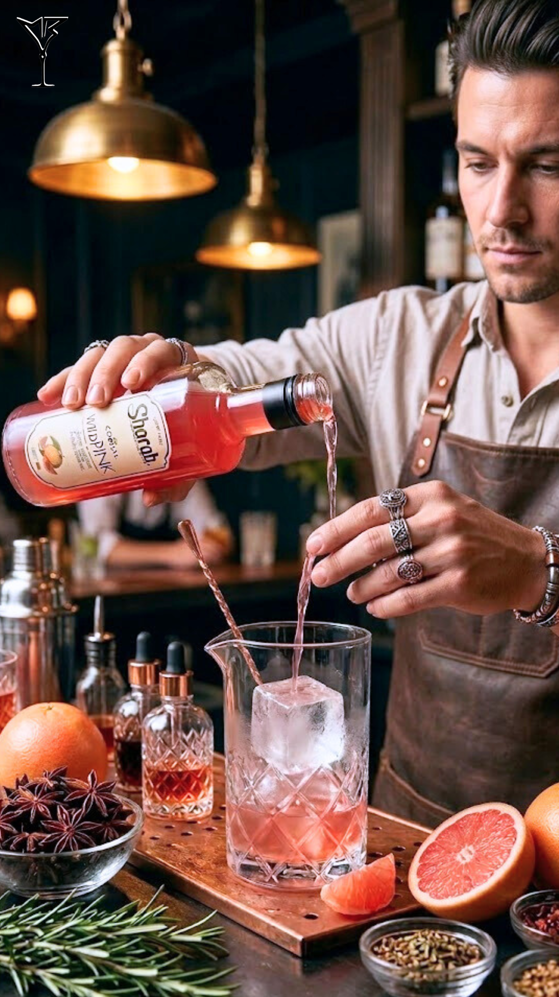Cordial Sharab Wild Pink 500ml - Bouteille de sirop artisanal aux notes sauvages - La Maison du Barman