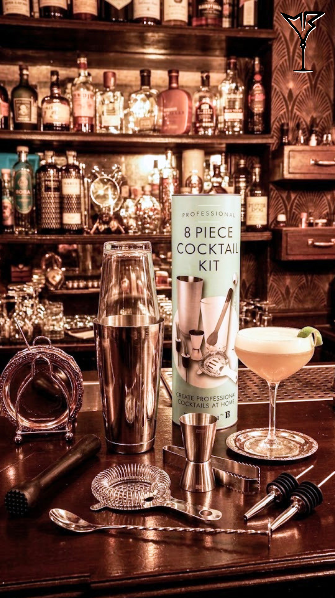 Kit Cocktail 8 Pièces Boston Shaker Set - Coffret complet pour barman en acier inoxydable - La Maison du Barman