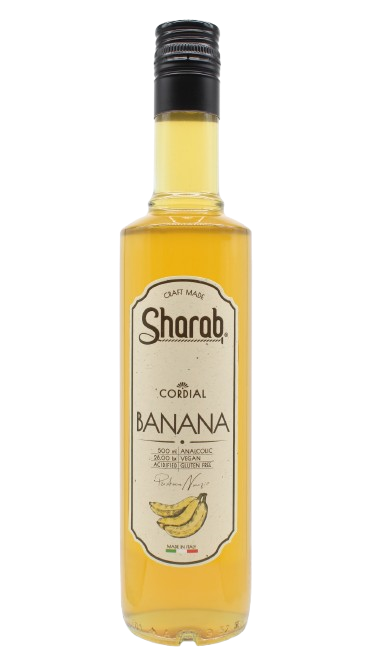 Cordial Sharab Banane 500ml - Bouteille de sirop artisanal à la banane - La Maison du Barman