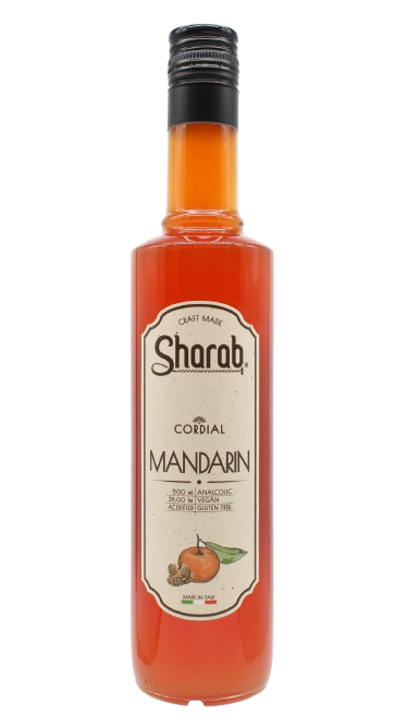 Cordial Sharab Mandarine 500ml - Bouteille de sirop artisanal à la mandarine - La Maison du Barman