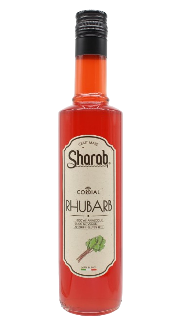 Cordial Sharab Rhubarbe 500ml - Bouteille de sirop artisanal à la rhubarbe - La Maison du Barman