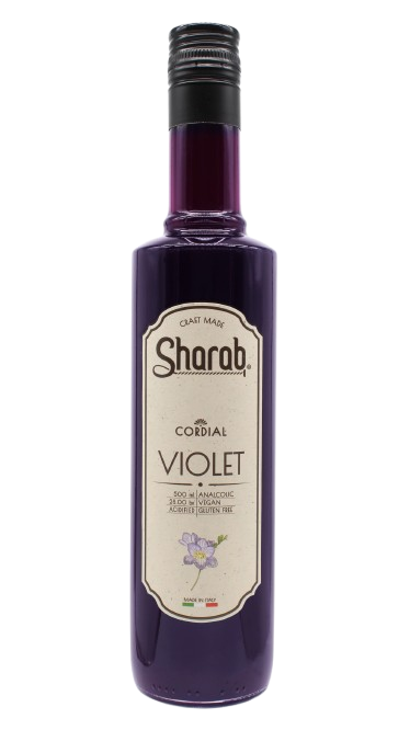 Cordial Sharab Violette 500ml - Bouteille de sirop artisanal à la violette - La Maison du Barman