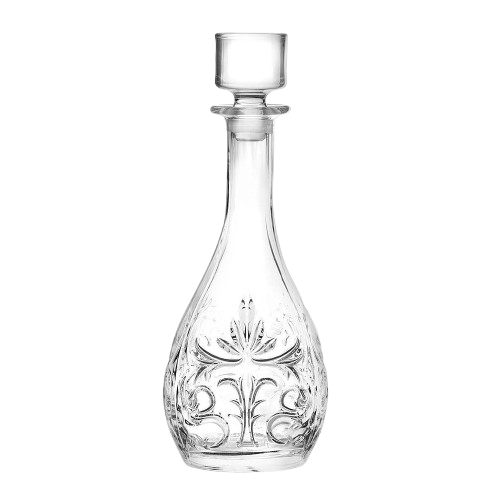 Carafe Round Tattoo 90cl - Carafe en verre ronde gravée pour spiritueux - La Maison du Barman