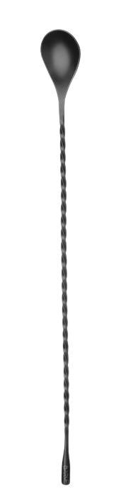 Cuillère de bar Black 38,5cm - Longue cuillère à mélange noire professionnelle - La Maison du Barman