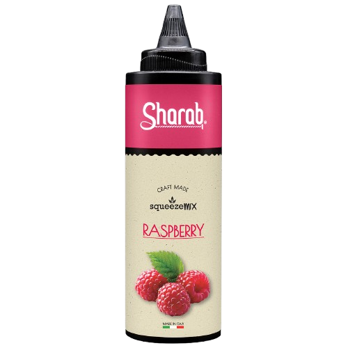 Purée Sharab Squeezer Framboise 400ml - Bouteille souple de purée à la framboise - La Maison du Barman