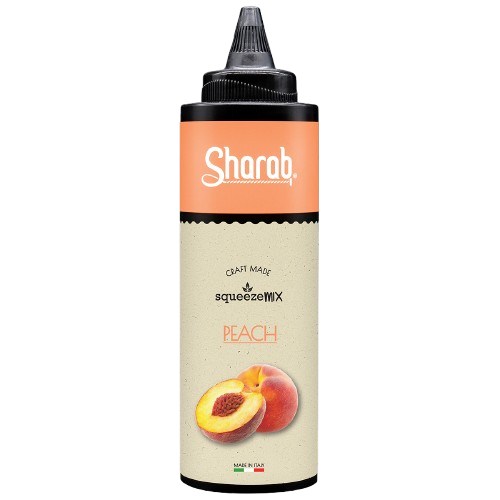 Purée Sharab Squeezer Pêche 400ml - Bouteille souple de purée à la pêche - La Maison du Barman