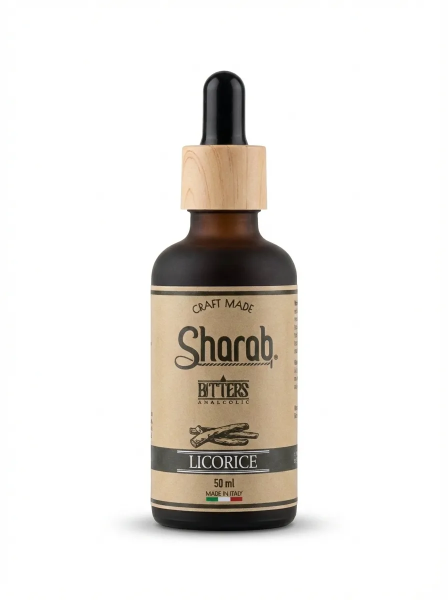 Bitter Sharab Licorice Sans Alcool 50ml - Flacon de bitter artisanal à la réglisse - La Maison du Barman