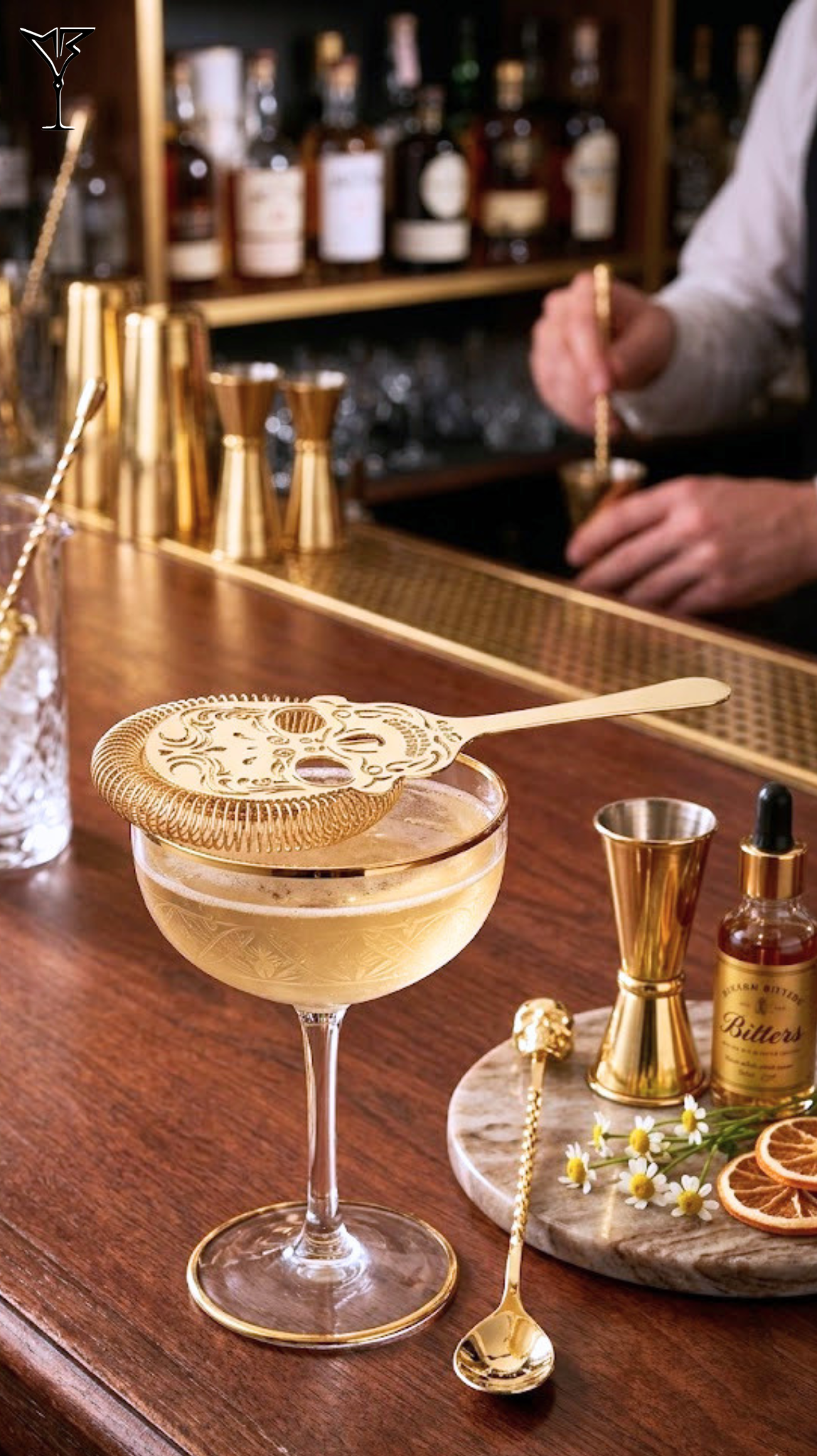 Passoire Skull Strainer Or - Passoire à cocktail tête de mort finition dorée - La Maison du Barman